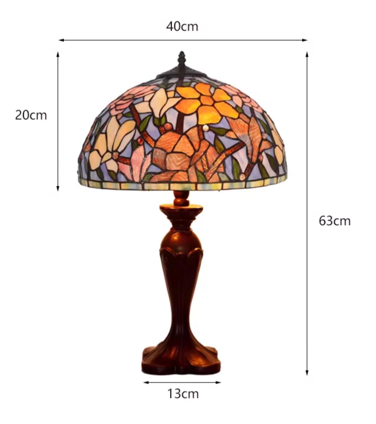 Nature's Elegance Collection@Large 16" Magnolia Flower Stained Glass Tiffany Table Lamp Nature's Elegance Collection@Large 16" Magnolia Flower Stained Glass Tiffany Table Lamp