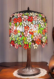 Museum Quality apple blossom Tiffany Stained Glass Table Lamp with Trunk Base Museum Quality apple blossom Tiffany Stained Glass Table Lamp with Trunk Base