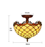 Medium Size 12" Classical Beaded Raindrop Style Semi Flush Mount Ceiling Light Medium Size 12" Classical Beaded Raindrop Style Semi Flush Mount Ceiling Light