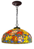 Huge 22" Magnolia Flower Stained Glass Tiffany Hanging Light Huge 22" Magnolia Flower Stained Glass Tiffany Hanging Light