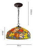 Huge 22" Magnolia Flower Stained Glass Tiffany Hanging Light Huge 22" Magnolia Flower Stained Glass Tiffany Hanging Light