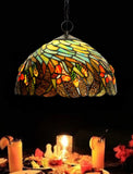 12" Gold Wheat head Butterfly Stained Glass Tiffany Pendant Light 12" Gold Wheat head Butterfly Stained Glass Tiffany Pendant Light