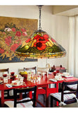 Huge 20" Poppy Flower Stained Glass Tiffany Hanging Light Huge 20" Poppy Flower Stained Glass Tiffany Hanging Light