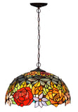 Large 16" Rose Tiffany Stained Glass Downlight Tiffany Pendant Light Large 16" Rose Tiffany Stained Glass Downlight Tiffany Pendant Light