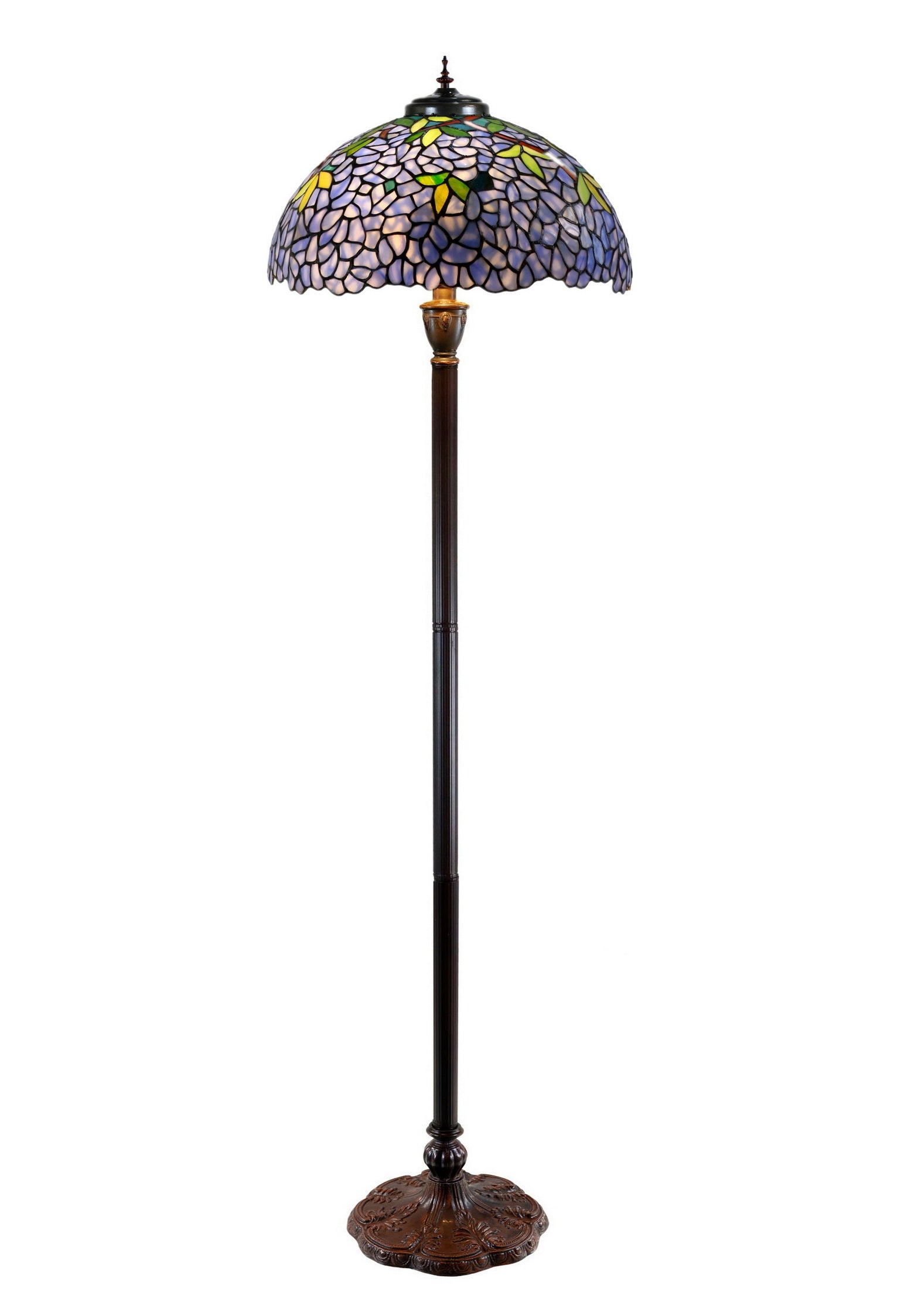 Large 17" Blue Wisteria Style Tiffany Floor Lamp Large 17" Blue Wisteria Style Tiffany Floor Lamp