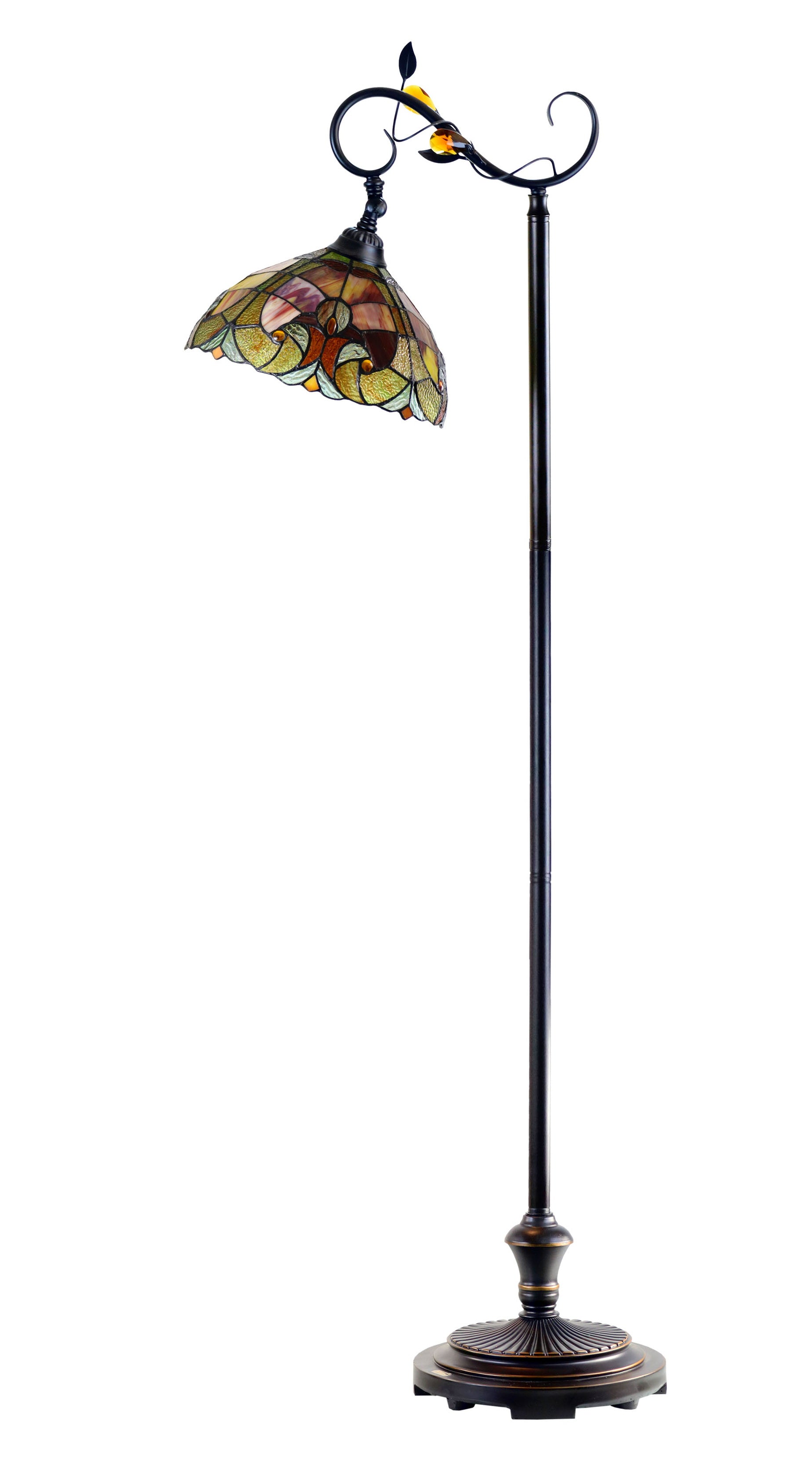 Antique Style Red Amor Tiffany Stained Glass Edwardian Bridge Arm Tiffany Floor Lamp Antique Style Red Amor Tiffany Stained Glass Edwardian Bridge Arm Tiffany Floor Lamp