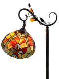 Antique Style Red Amor Tiffany Stained Glass Edwardian Bridge Arm Tiffany Floor Lamp Antique Style Red Amor Tiffany Stained Glass Edwardian Bridge Arm Tiffany Floor Lamp