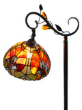 Antique Style Red Amor Tiffany Stained Glass Edwardian Bridge Arm Tiffany Floor Lamp Antique Style Red Amor Tiffany Stained Glass Edwardian Bridge Arm Tiffany Floor Lamp