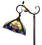 Antique Style Green Amor Tiffany Stained Glass Edwardian Bridge Arm Tiffany Floor Lamp Antique Style Green Amor Tiffany Stained Glass Edwardian Bridge Arm Tiffany Floor Lamp