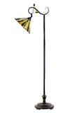 13" Curved line design Stained Glass Edwardian Bridge Arm Tiffany Floor Lamp 13" Curved line design Stained Glass Edwardian Bridge Arm Tiffany Floor Lamp