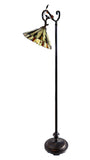13" Curved line design Stained Glass Edwardian Bridge Arm Tiffany Floor Lamp 13" Curved line design Stained Glass Edwardian Bridge Arm Tiffany Floor Lamp