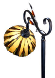 13" Curved line design Stained Glass Edwardian Bridge Arm Tiffany Floor Lamp 13" Curved line design Stained Glass Edwardian Bridge Arm Tiffany Floor Lamp