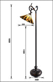 13" Curved line design Stained Glass Edwardian Bridge Arm Tiffany Floor Lamp 13" Curved line design Stained Glass Edwardian Bridge Arm Tiffany Floor Lamp
