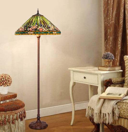 Gorgeous Huge 20" Legend Collection Daffodil Flower Tiffany Floor Lamp