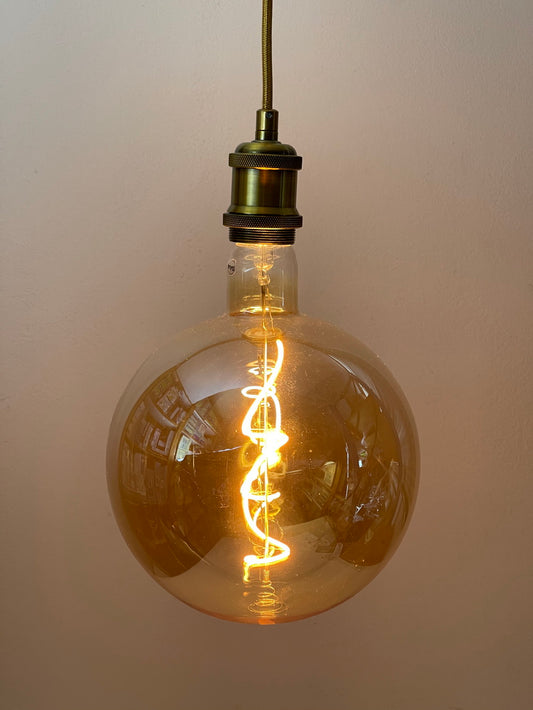 Brass Vintage LED Pendant Lights with Huge LED Globe Light Bulb Warm Light 4W E27