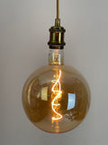 Brass Vintage LED Pendant Lights with Huge LED Globe Light Bulb Warm Light 4W E27 Brass Vintage LED Pendant Lights with Huge LED Globe Light Bulb Warm Light 4W E27
