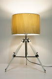 Limited Stock @Striking industrial style Tripod Table Lamp Beige shade with white wooden base Limited Stock @Striking industrial style Tripod Table Lamp Beige shade with white wooden base