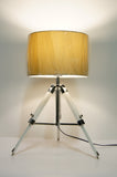 Limited Stock @Striking industrial style Tripod Table Lamp Beige shade with white wooden base Limited Stock @Striking industrial style Tripod Table Lamp Beige shade with white wooden base