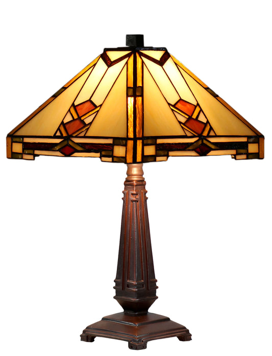 Mission Style 10" Stained Glass Leadlight Tiffany Bedside Lamp