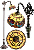 Boheme Style Stained Glass Bridge Arm Tiffany Floor Lamp Boheme Style Stained Glass Bridge Arm Tiffany Floor Lamp