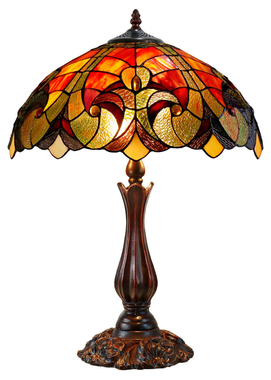 16" Large Amor Red Victorian Style Tiffany Table Lamp