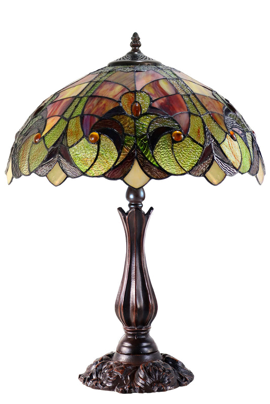 16" Large Amor Red Victorian Style Tiffany Table Lamp