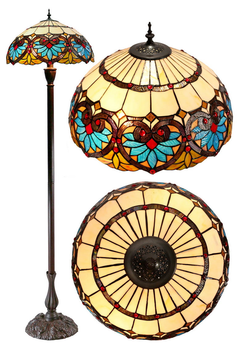18" Large Boheme Style Tiffany Floor Lamp 18" Large Boheme Style Tiffany Floor Lamp