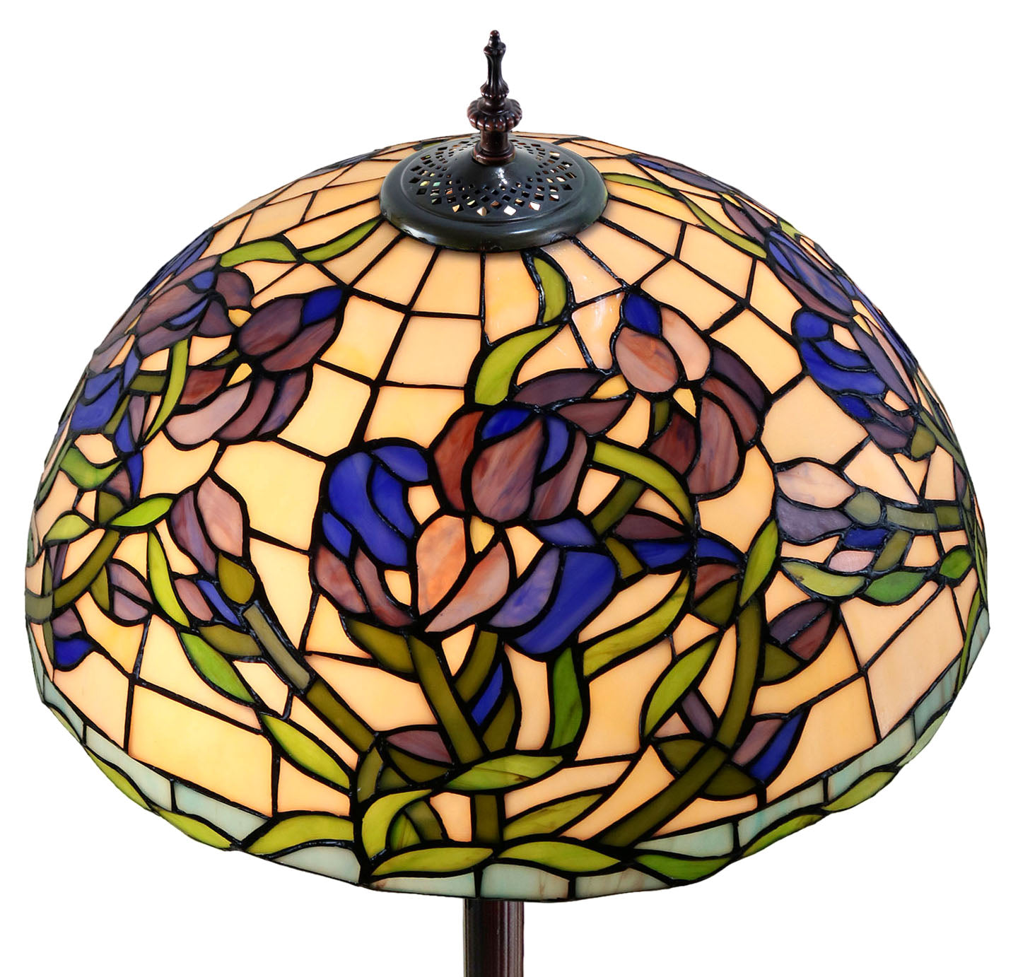 18" Blue Sweet pea blossoms Stained Glass Tiffany Floor Lamp 18" Blue Sweet pea blossoms Stained Glass Tiffany Floor Lamp