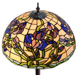 18" Blue Sweet pea blossoms Stained Glass Tiffany Floor Lamp 18" Blue Sweet pea blossoms Stained Glass Tiffany Floor Lamp