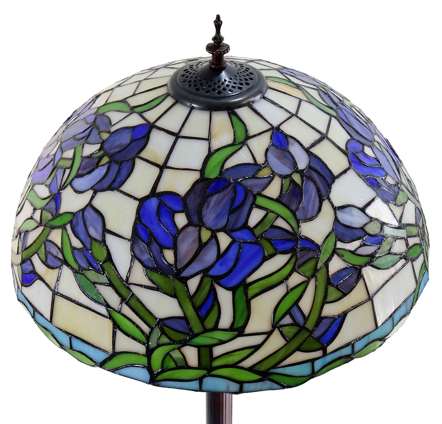 18" Blue Sweet pea blossoms Stained Glass Tiffany Floor Lamp 18" Blue Sweet pea blossoms Stained Glass Tiffany Floor Lamp