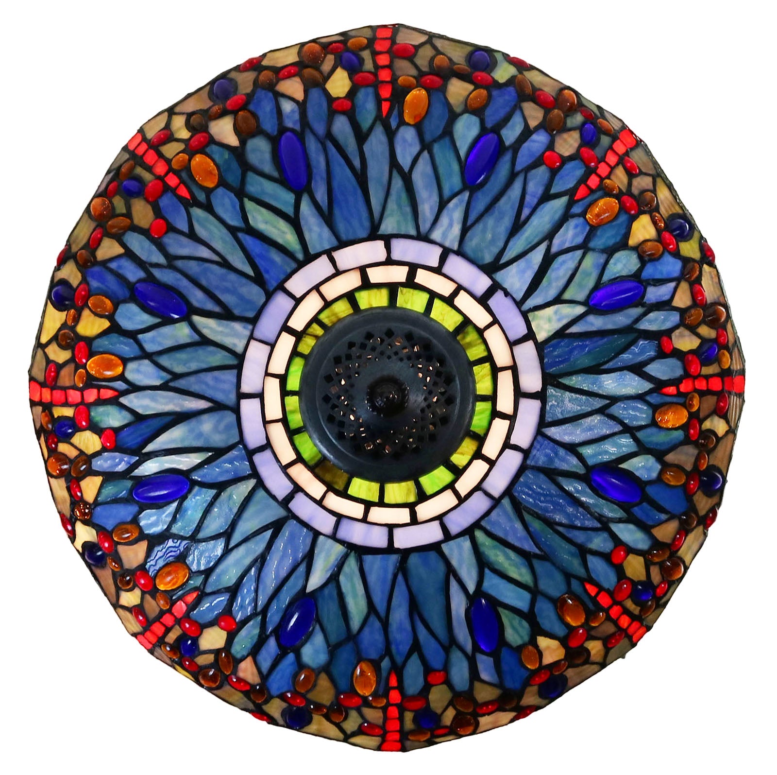 18" Classical Red Blue Dragonfly  Stained Glass Tiffany Floor Lamp 18" Classical Red Blue Dragonfly  Stained Glass Tiffany Floor Lamp