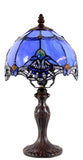 Cute  8" Blue Baroque Style curved Glass Tiffany Mini Lamp Cute  8" Blue Baroque Style curved Glass Tiffany Mini Lamp