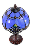 Cute  8" Blue Baroque Style curved Glass Tiffany Mini Lamp Cute  8" Blue Baroque Style curved Glass Tiffany Mini Lamp