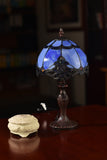 Cute  8" Blue Baroque Style curved Glass Tiffany Mini Lamp Cute  8" Blue Baroque Style curved Glass Tiffany Mini Lamp