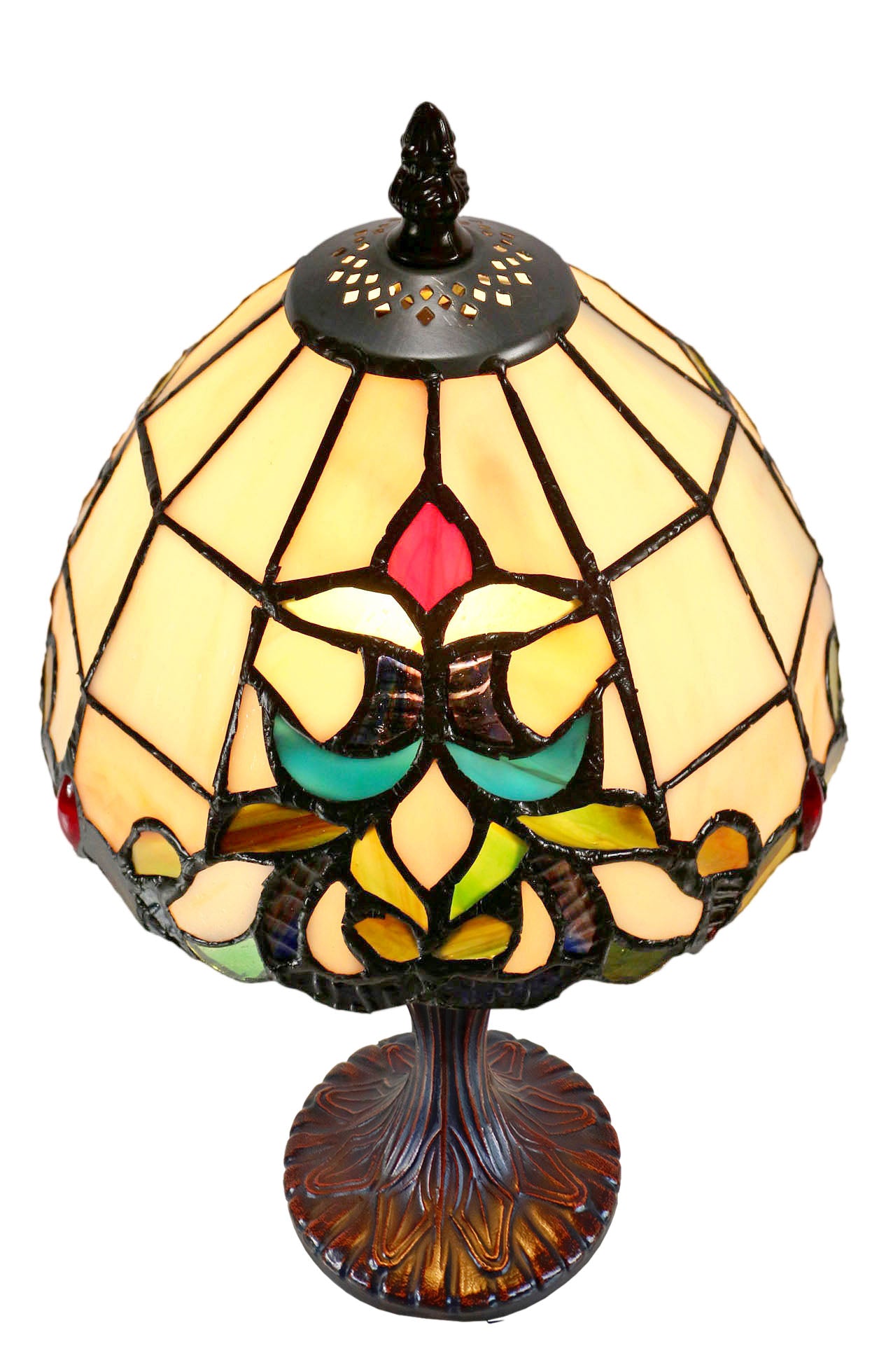 8" Victorian Style Joanne Tiffany Mini Table Lamp 8" Victorian Style Joanne Tiffany Mini Table Lamp