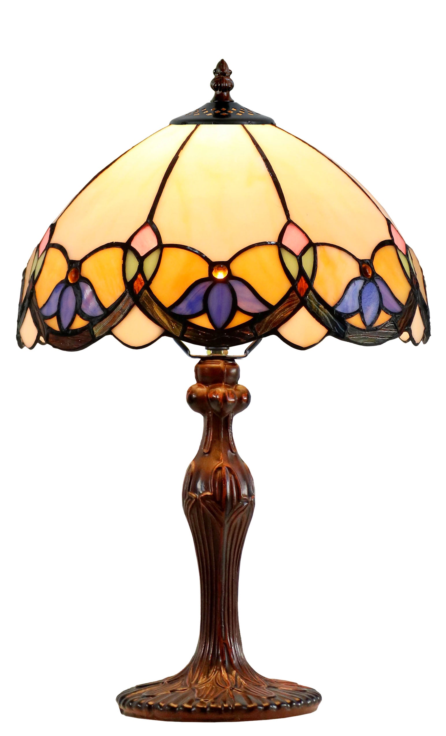 12" Art Nouveau Leadlight Stained Glass Tiffany Bedside Lamp