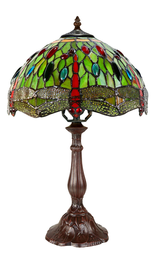 12"  Classical Dragonfly Style Tiffany Bedside Lamp