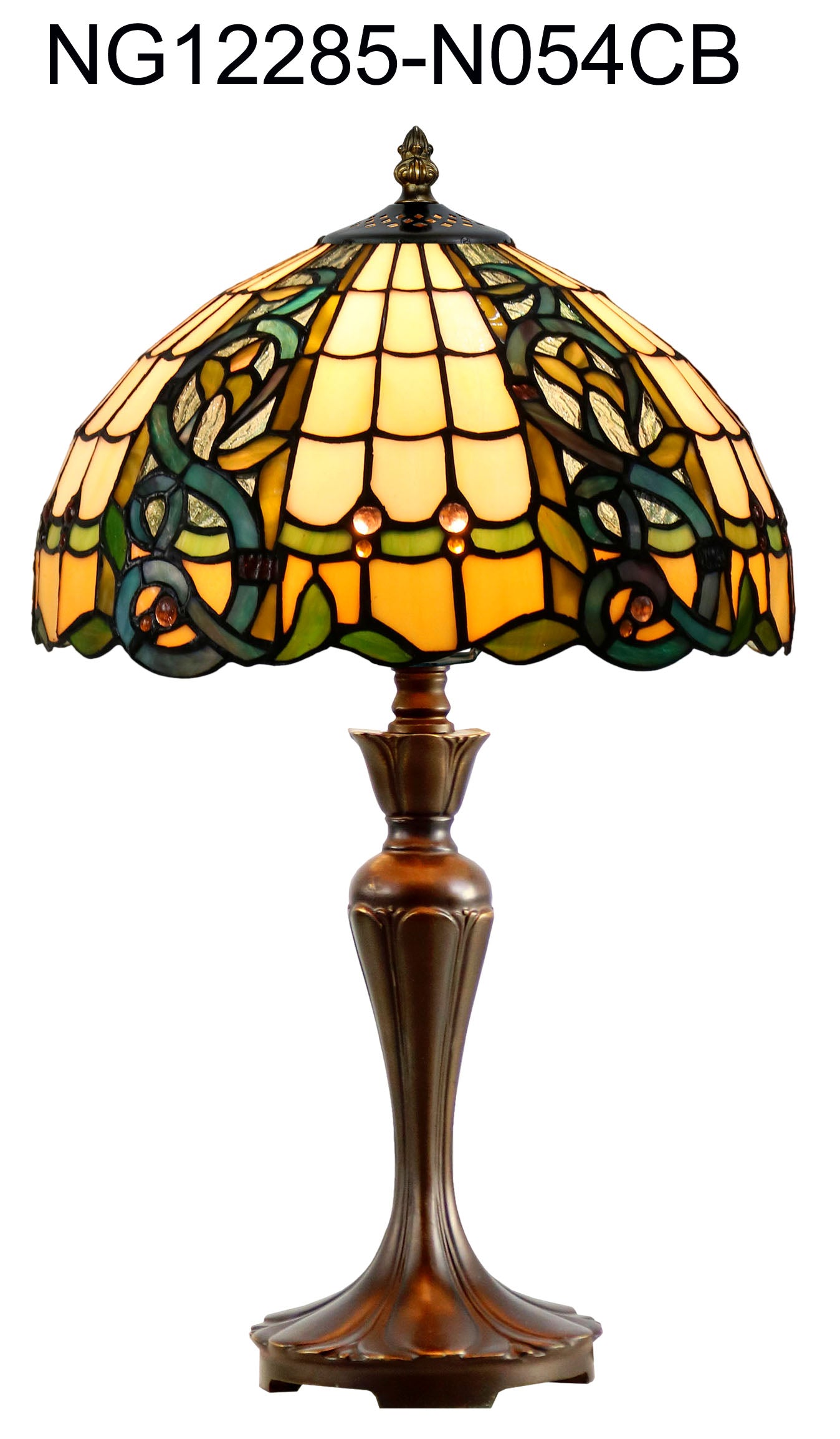 12"  Leaf Ribbon Style  Stained Glass Leadlight Tiffany Bedside Lamp 12"  Leaf Ribbon Style  Stained Glass Leadlight Tiffany Bedside Lamp