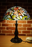 Large 16" Oriental Lily  Style Stained Glass Leadlight Tiffany  Table Lamp Large 16" Oriental Lily  Style Stained Glass Leadlight Tiffany  Table Lamp