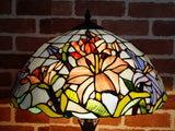 Large 16" Oriental Lily  Style Stained Glass Leadlight Tiffany  Table Lamp Large 16" Oriental Lily  Style Stained Glass Leadlight Tiffany  Table Lamp
