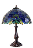16" Large Amor Blue Victorian Style Tiffany Table Lamp with Textured Stained Glass 16" Large Amor Blue Victorian Style Tiffany Table Lamp with Textured Stained Glass