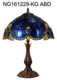 16" Large Amor Blue Victorian Style Tiffany Table Lamp with Textured Stained Glass 16" Large Amor Blue Victorian Style Tiffany Table Lamp with Textured Stained Glass