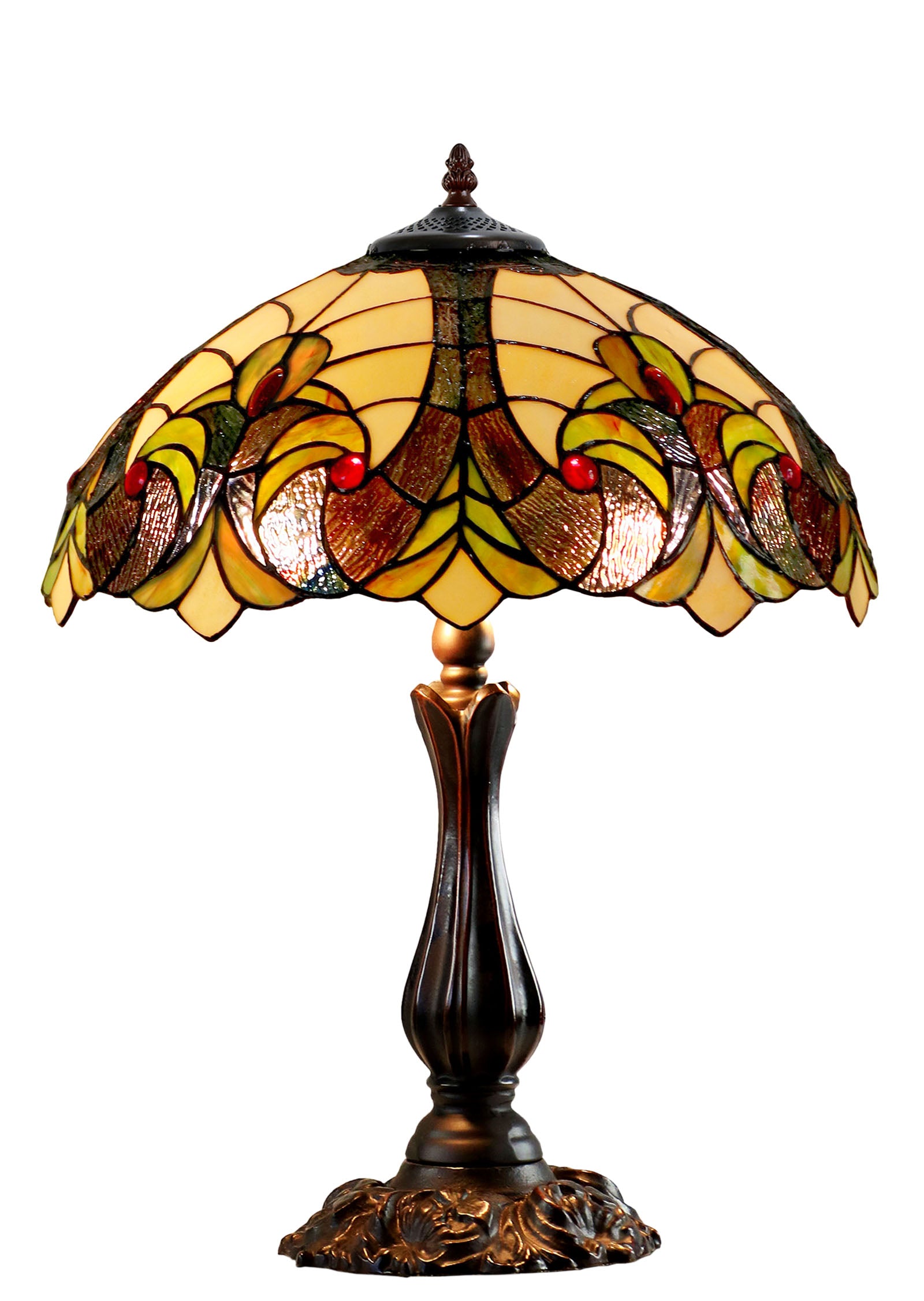 16" Large Amor Ivory Victorian Style Tiffany Table Lamp 16" Large Amor Ivory Victorian Style Tiffany Table Lamp