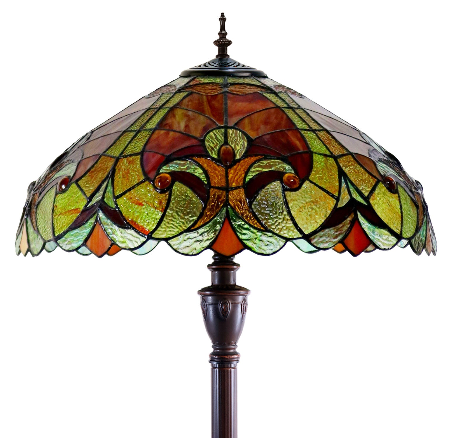 Large 18" Amor  Red Victorian Style Tiffany Style Floor Lamp Large 18" Amor  Red Victorian Style Tiffany Style Floor Lamp