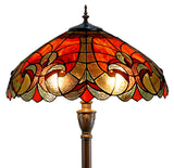 Large 18" Amor  Red Victorian Style Tiffany Style Floor Lamp Large 18" Amor  Red Victorian Style Tiffany Style Floor Lamp