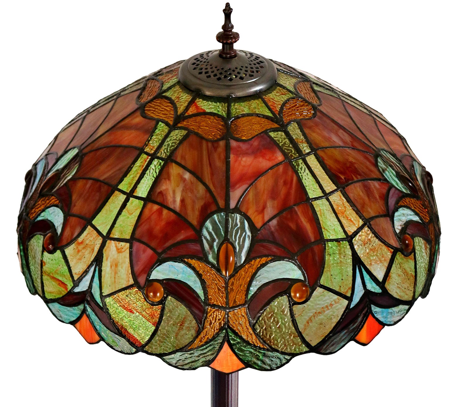Large 18" Amor  Red Victorian Style Tiffany Style Floor Lamp Large 18" Amor  Red Victorian Style Tiffany Style Floor Lamp