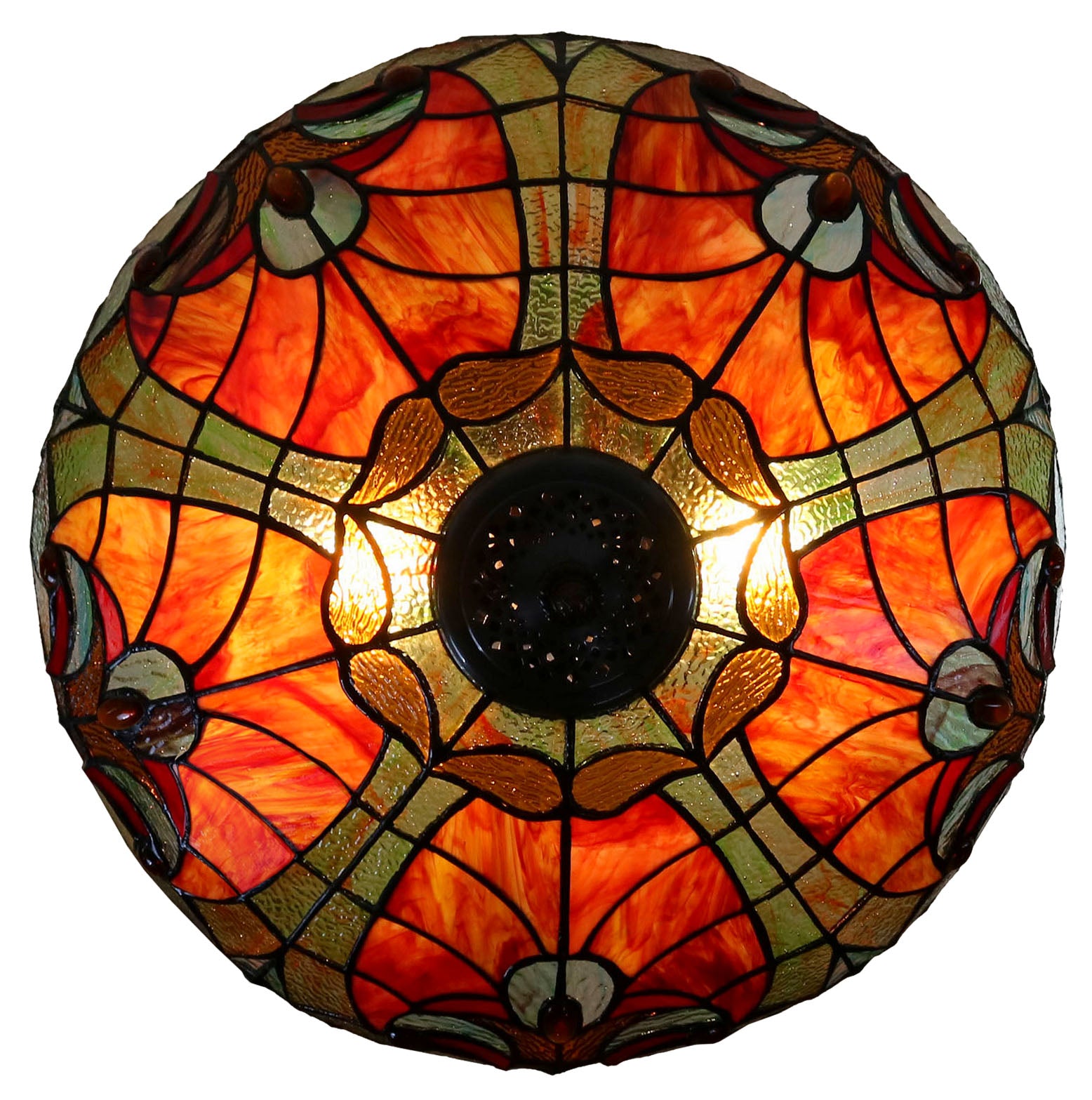 Large 18" Amor  Red Victorian Style Tiffany Style Floor Lamp