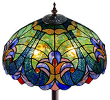 Large 18" Amor Green Victorian Style Tiffany Style Floor Lamp Large 18" Amor Green Victorian Style Tiffany Style Floor Lamp