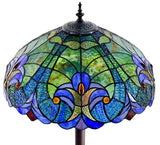 Large 18" Amor Green Victorian Style Tiffany Style Floor Lamp Large 18" Amor Green Victorian Style Tiffany Style Floor Lamp