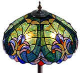 Large 18" Amor Green Victorian Style Tiffany Style Floor Lamp Large 18" Amor Green Victorian Style Tiffany Style Floor Lamp
